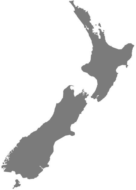 New Zealand Map grey